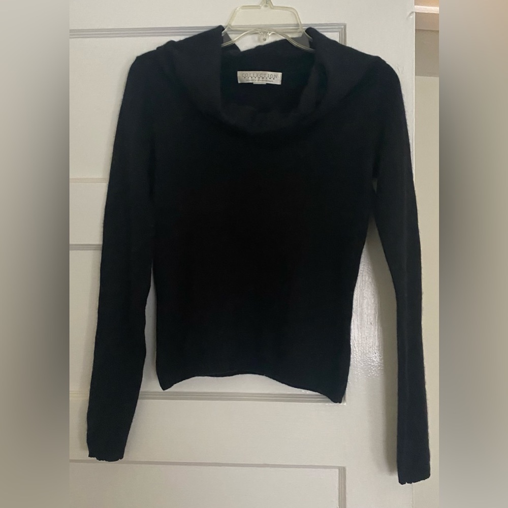 Vintage Bloomingdales Collection 59 100% Black Cashmere Cowl Neck Sweater XS